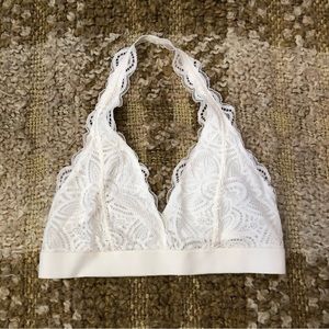 Old Navy Ivory Lace Halter Bralette